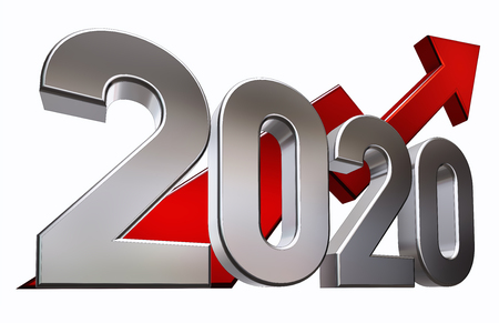 3D rendering of an 2020 symbolの写真素材