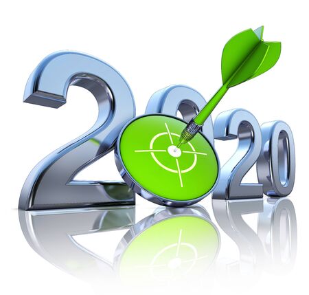 3D rendering of an 2020 symbolの写真素材