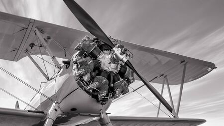 Propeller of an historic aircraftの写真素材