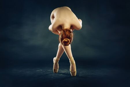 Young ballerina poses for the cameraの写真素材