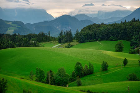 panoramic view at the alps of austriaの写真素材