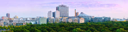 panoramic view at the buildings of the potsdamer platz, berlinの写真素材