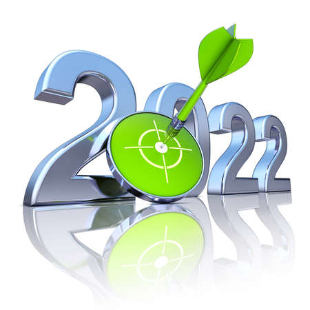 3D illustration of an 2022 symbolの写真素材