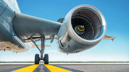 jet engine of a modern airlinerの写真素材