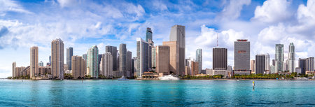 the skyline of miami, floridaの写真素材