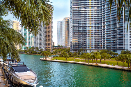 apartment buildings in miami, floridaの写真素材