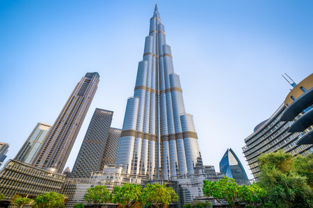 DUBAI, UAE - June 27, 2023 the famous Burj Khalifa during sunrise