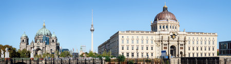 the city center of berlin, germanyの写真素材