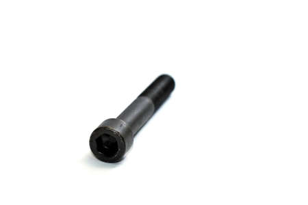 Bolt and nut on a white background.Selective focus.