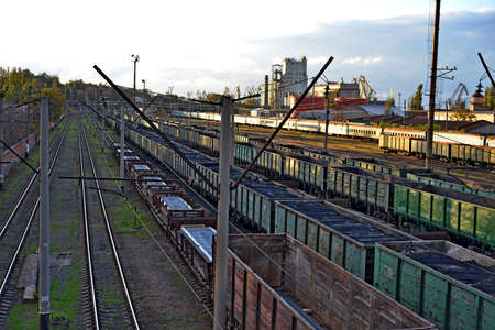 Railway truck parked at the station waiting for unloading