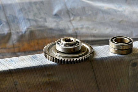 Gears after repair in the workshopの写真素材