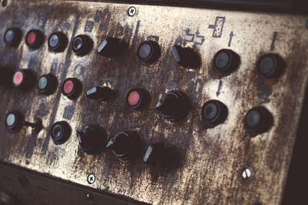 Old control panel of the machine, vintage photo
