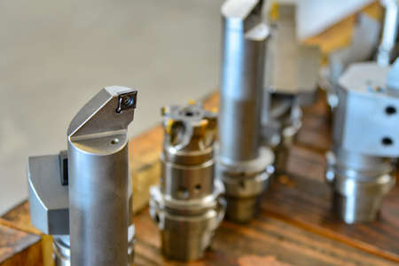 Cutter, mill and soldering equipment for metal processing on CNC milling machinesの写真素材