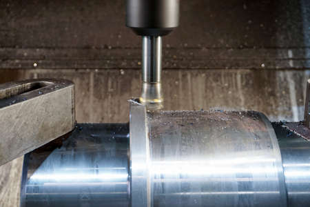 Milling keyway shaft on the CNC machine.