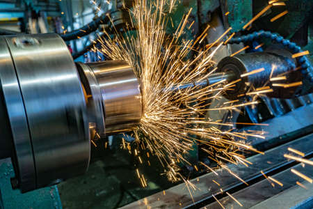 Grinding a cylindrical part on a circular grinding machine, high-precision abrasive grinding with...