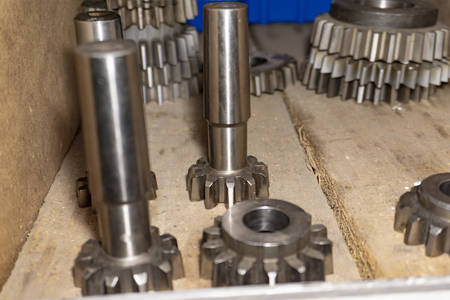 Gear cutting tool in a warehouse in a workshop, a worm cutter for gear processing on a gear cutting...