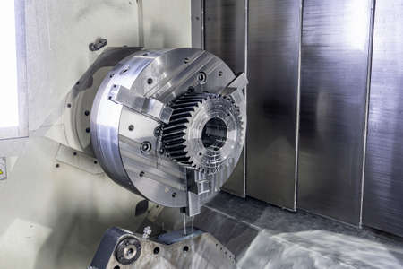 Workpiece mounted on a cnc machine