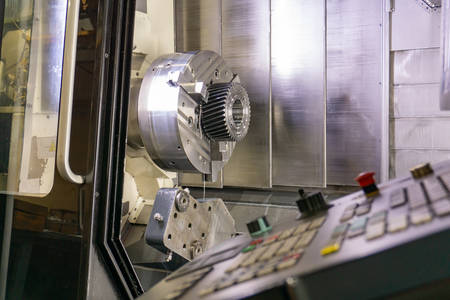 Workpiece mounted on a cnc machine