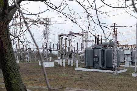 High voltage transformer in a power plant to provide electricity