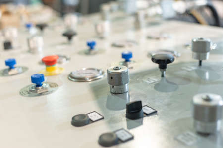 Hydraulic station mechanical control panel with switches.