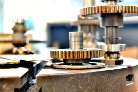 Gear wheel of the reduction mechanism being repaired in the workshop.