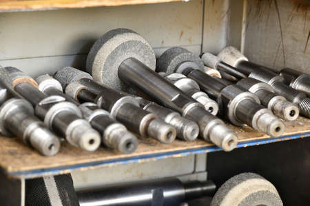 Abrasive toolholders for internal grinding on a cylindrical grinding machine.の写真素材