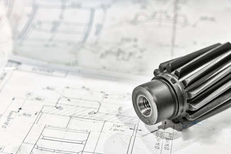 Broken and disassembled cnc machine. Repair of mechanical metalworking equipmentの写真素材