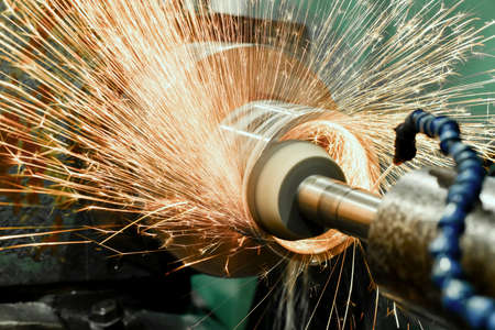 High-precision finishing of the inner surface of a round part with an abrasive wheel on a...