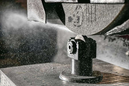 Editing the grinding abrasive wheel by the process of removing impurities between the grains of the...
