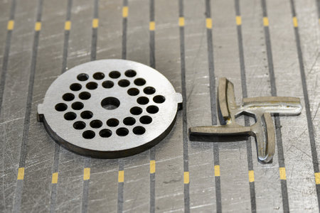 Knife for meat grinder. The ground and sharpened cutting part of a knife of an electric and...