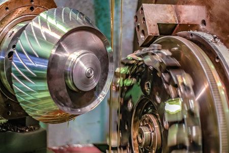 Making bevel gear gear-cutting head with oil cooling. Gear cutting production at a machine-building...