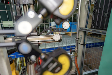 Lever type indicators for measuring runout and accuracy of parts and cutting tools.の写真素材