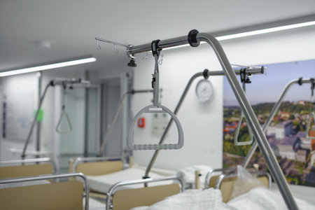 Beds for transporting seriously ill and non-ambulatory patients in a primary care clinic.の写真素材