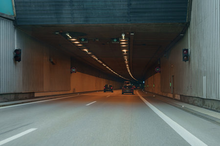 Tunnel for passage along a high-speed highway.の写真素材