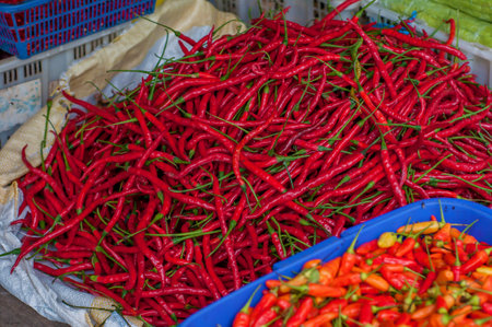 red chilies being sold in traditional markets