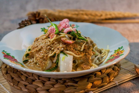 Lotek is a Javanese (Indonesian) vegetable-based salad with peanut sauce.の写真素材