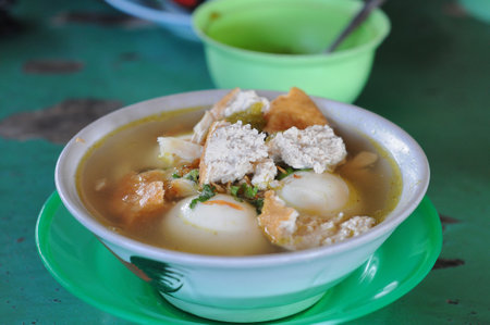 boiled egg and chicken in a white bowl, protein diet foodの写真素材