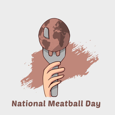 National Meatball Day. Vector illustration on the theme of meat production.のイラスト素材
