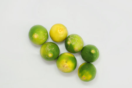 Lime fruit isolated on white background with clipping path and copy space.