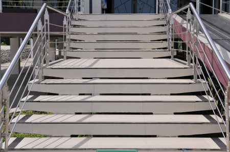 modern staircase in the city, closeup of photo with soft focusの写真素材