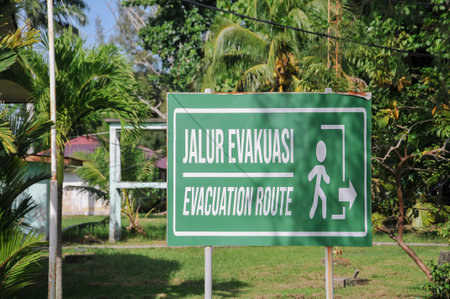 Road sign in Laufos, Mauritius. Laufos is a major tourist destination in Mauritius.の写真素材