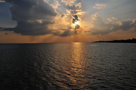 Beautiful sunset over the sea. Sunset over the sea. Beautiful sunset over the sea.の写真素材