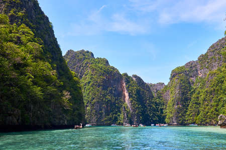 Bay with crystal clear watersの写真素材