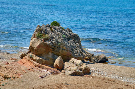rocks on the beachの写真素材