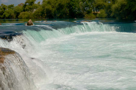Waterfall on the manavgat riverの写真素材