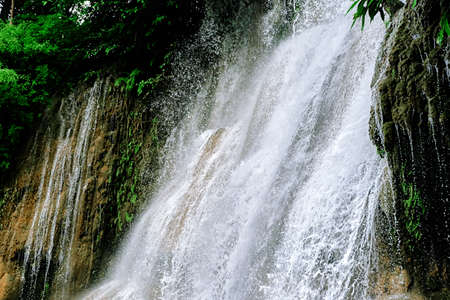 waterfall in the forestの写真素材