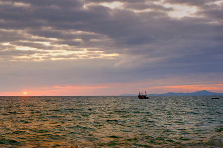 sunset at the seaの写真素材