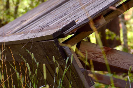 broken wooden buildingの写真素材