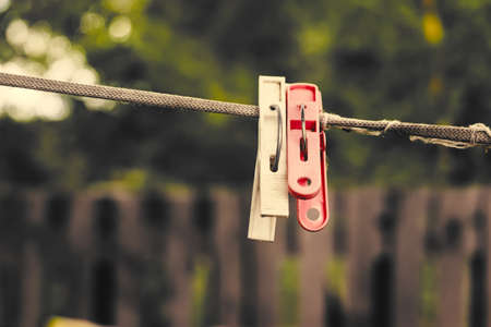 clothespin on a rope