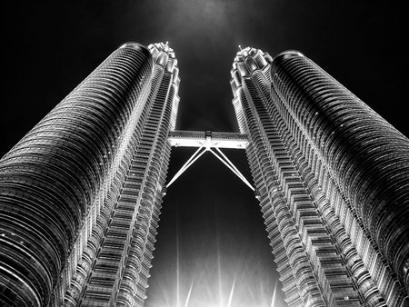 Petronas Twin Towers at night in Kuala Lumpur, Malaysia